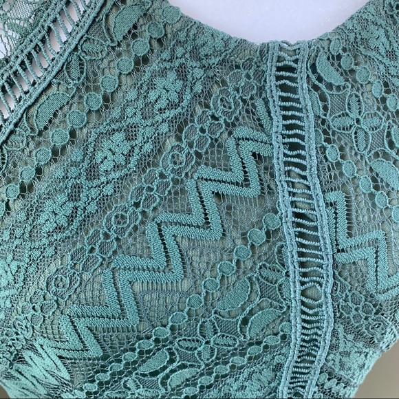 NWT Ultra Pink Lace Green Dress - Picture 2 of 6